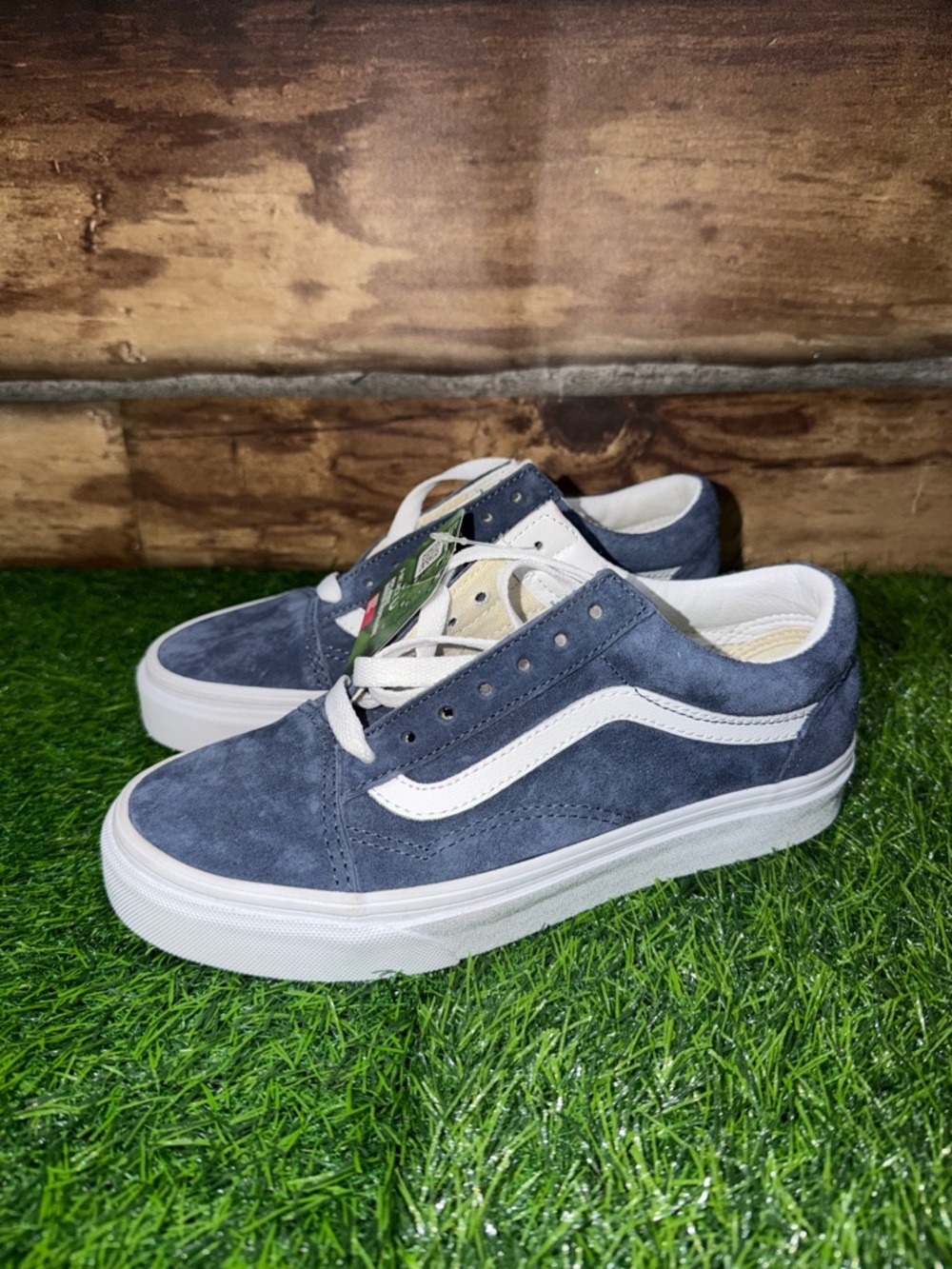 Vans Navy Blue and White Old Skool Sneakers